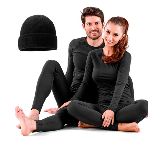 Roupa Termica Segunda Pele Felpada + Gorro Touca Frio Promo