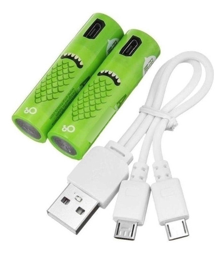 Pilas Aaa Recargables Cable Usb 600mha Blister X 2 Unidades