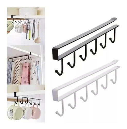 Organizador Colgante Porta Taza Alacena Estante Metal Cocina