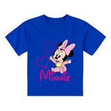Blusa Azul Da Minnie Roupa Infantil Camisa Manga Curta Moda