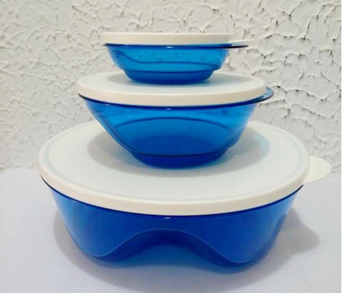 Paquete  3 Tazones Transparentes  Tupperware. 