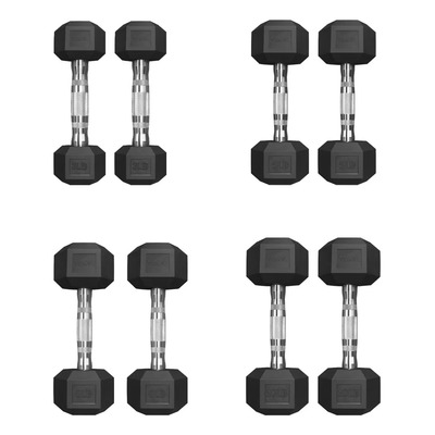 Set Mancuernas Hexagonales Par 3lb,5lb,8lb Y 10lb Pvc Tayga Negro | Envío gratis