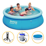 Piscina Inflável 3.700 L Com Filtro + Bomba + Capa - Bestway