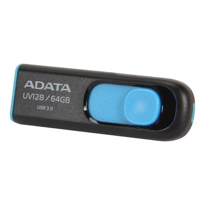 Memoria USB Adata UV128 64GB 3.2 Gen 1 Liso negro y azul | Envío gratis