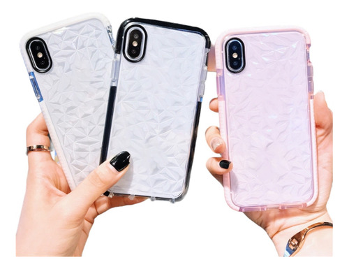 Case Para Huawei De Diamantes 3d Goma Gruesa Relieve Resistente Uso Rudo Hombre Mujer Dama Funda Bordes Con Airbag Moda