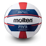 Balón De Voleibol Playero Molten V5b5000 Norceca No. 5 Color Blanco/azul/rojo