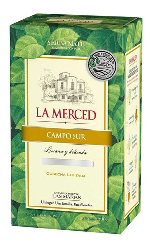 Yerba Mate Campo Sur La Merced 500g C Palo Original Sin Tacc