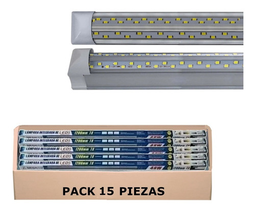 Lampara Led Tubo Regleta 48w 120cm Luz Fria Pack 15 Piezas