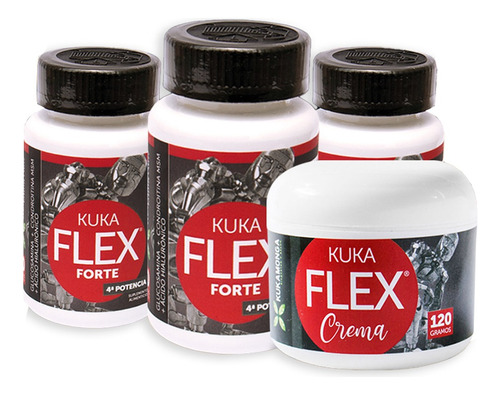 3 Kukaflex Forte 30 Tabs +1 Crema Kukaflex 100% Original