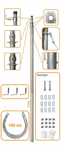 Mast-30 30pies-9mt Mastil Telescopico C/vientos