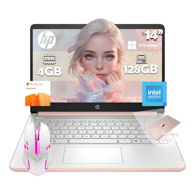Laptop Hp 14-dq6015dx Intel N150 128gb 4gb Ram W11h + Kit | Envío gratis