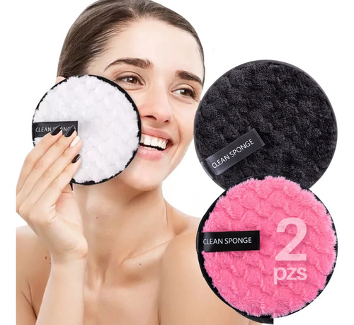 2pz Esponja Limpieza Facial Almohadilla Desmaquillante F