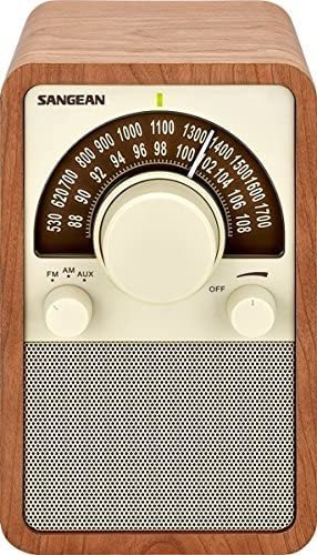 Radio Sangean Con Parte Superior De Madera Walnut