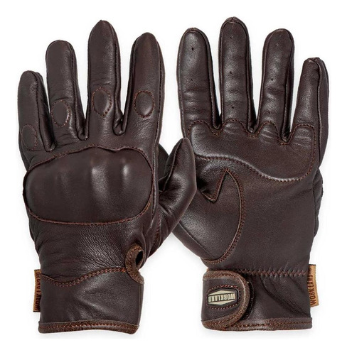 Guantes Motociclista De Piel Para Frio Termico Wkl 1995 Café Color Bordó Talla Xl