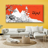 Cuadro Canva Decorativo Japón Postal Panoramica 50x100 Cm