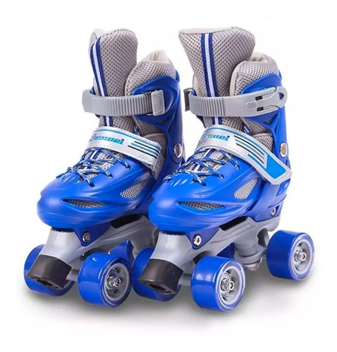 Patines 4 Ruedas Ajustable Azul Para Niños Artísticos 