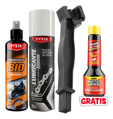 Kit Limpieza De Cadena Moto Gratis Aditivo