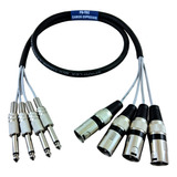 Multicabo Para Powerplay 4 Vias 4xlr Macho X 4p10 Mono- 1 Mt