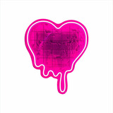 Painel Neon Led Melted Heart Coração Iluminação 40 Cm Cor Rosa 110v/220v