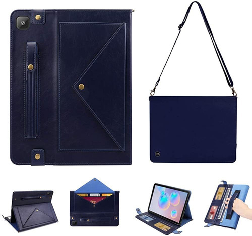 Funda De Galaxy Tab A7 10.4 2020 Apoll Con Correa Azul