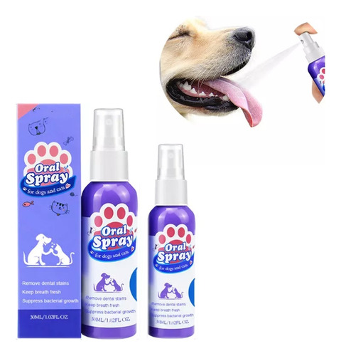 Spray Bucal Para Mascotas, 2 Unidades, Elimina El Mal Alient