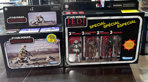 Star Wars Vintage Collection Speeder Bikescout Trooper&grogu