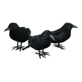 Juguete Espantoso De Pájaro Falso Modelo Cuervo Negro De Hal