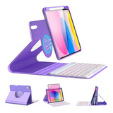 Funda Con Teclado Marca Bobolee / Para iPad 10.9  / Purple