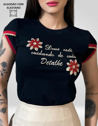 Blusa Casual Feminina Elegante Algodão Premium Manga Curta | MercadoLivre