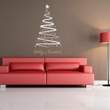 Vinilo Decorativo Arbol De Navidad Linea 120cm