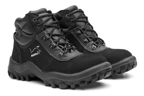 Bota De Segurança Miura Nobuck Bico Pvc Preta Ca12783