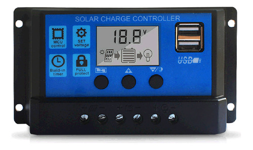 Controlador De Carga, Regulador De Batería Lcd, Luz Solar