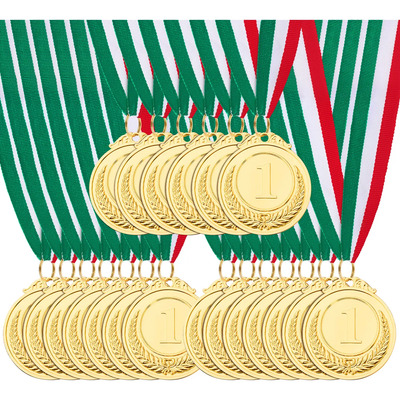 20 Medallas Deportivas Medallas Metalica Medallero De Oro Dorado