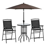 Juego De Comedor Exterior 4 Piezas Outsunny: Sillas Plegable