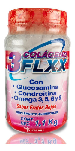 Colágeno 3 Flxx Glucosamina Condroitina 1.1 Kg Frutos Sanabi