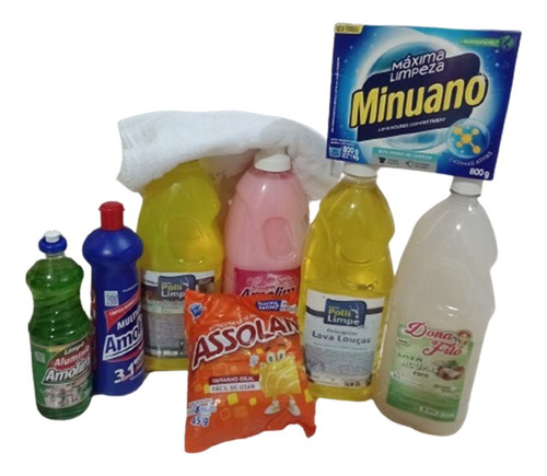 Kit Cesta Produtos De Limpeza Doação Social Envio Imediato