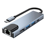 Tipo C Hub 5 En 1 Adaptador Usb C A Hdmi Con Ethernet