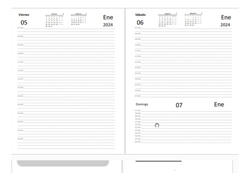 Agenda  Imprimible Carta Diario 2024 Edite Con Nitro 11 Pdf