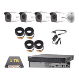 Kit Video Vigilancia 4 Camaras Epcom Full Hd 1080p P2p 1 Tb