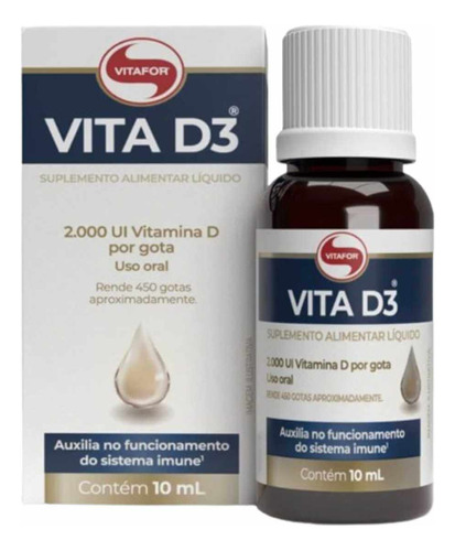 Vita D3 - 10ml - Vitafor Sabor Sem Sabor