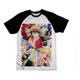 Camiseta One Piece Tripulação Luffy Law Zorro