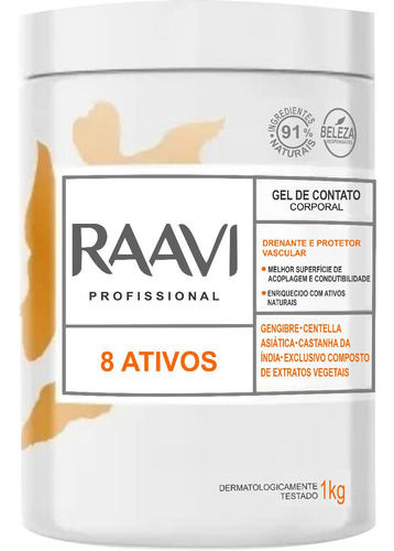 Gel De Ultassom 8 Ativos Raavi Celulite E Gordura Localizada