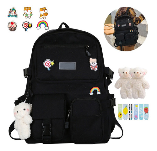 Mochila Escolar Kawaii De Moda, Gran Capacidad, Multi-bolsillo, Mochila Impermeable Para Peso Ligero, Mochila De Viaje, Mochilas Mujer Y Estudiantes