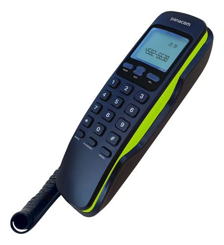Teléfono De Mesa Panacom Pa7580bkg Verde Lcd Manos Libres