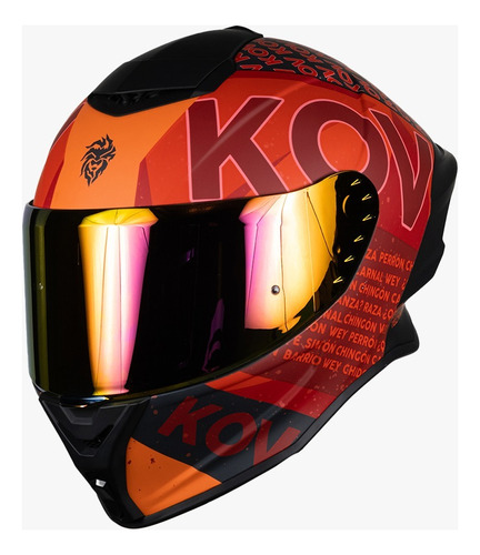 Casco Moto Kov Flow Rojo Certificado Dot Mica De Color