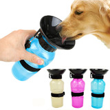 Dispensador Agua 500ml Botella Portátil Mascota Perro Gato Color Azul