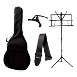 Kit Capa Bag Violão + Estante Partitura + Correia + Capo