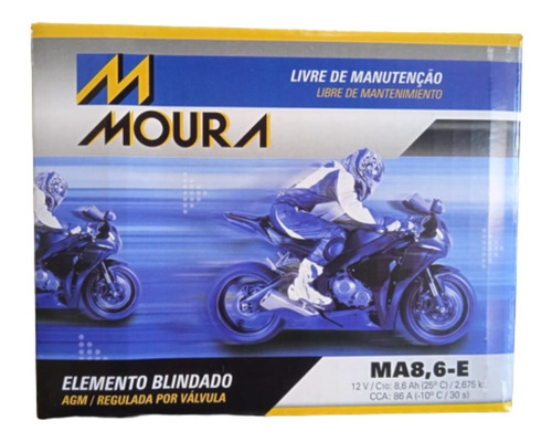 Bateria Moura Cb 500 F / X Cbr 500r Ma8,6-e Ref Yuasa Ytz10s