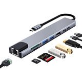 Tipo C Hub 8 En 1 Adaptador Usb C A Hdmi Con Ethernet