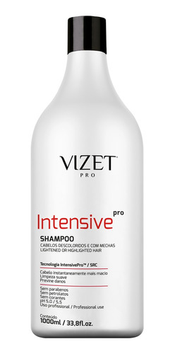 Shampoo Intensive Reconstrução Intensive Vizet Pro 1000 Ml